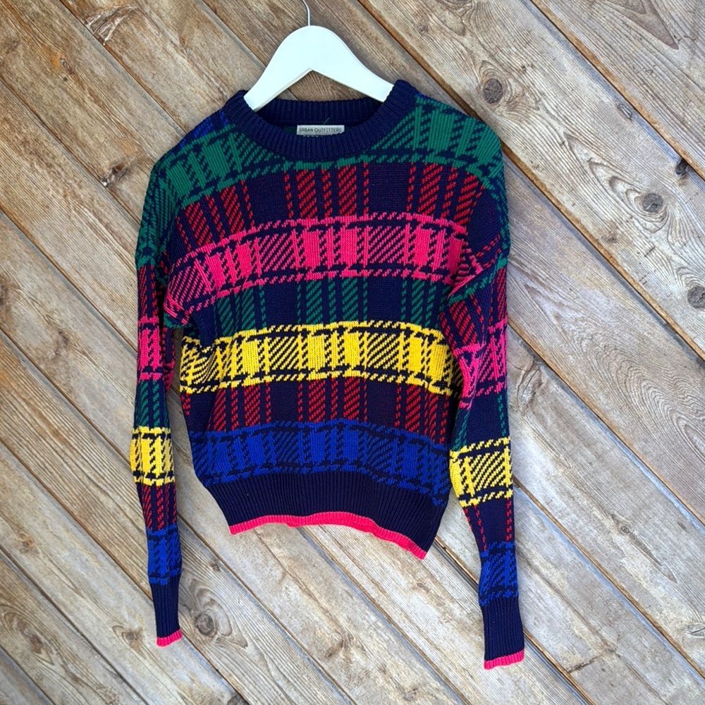 Urban outfitters UO andi multicolor plaid sweater size small